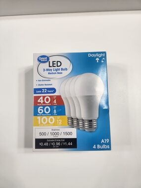 Daylight LED 4-Pack A19 Light Bulbs - White